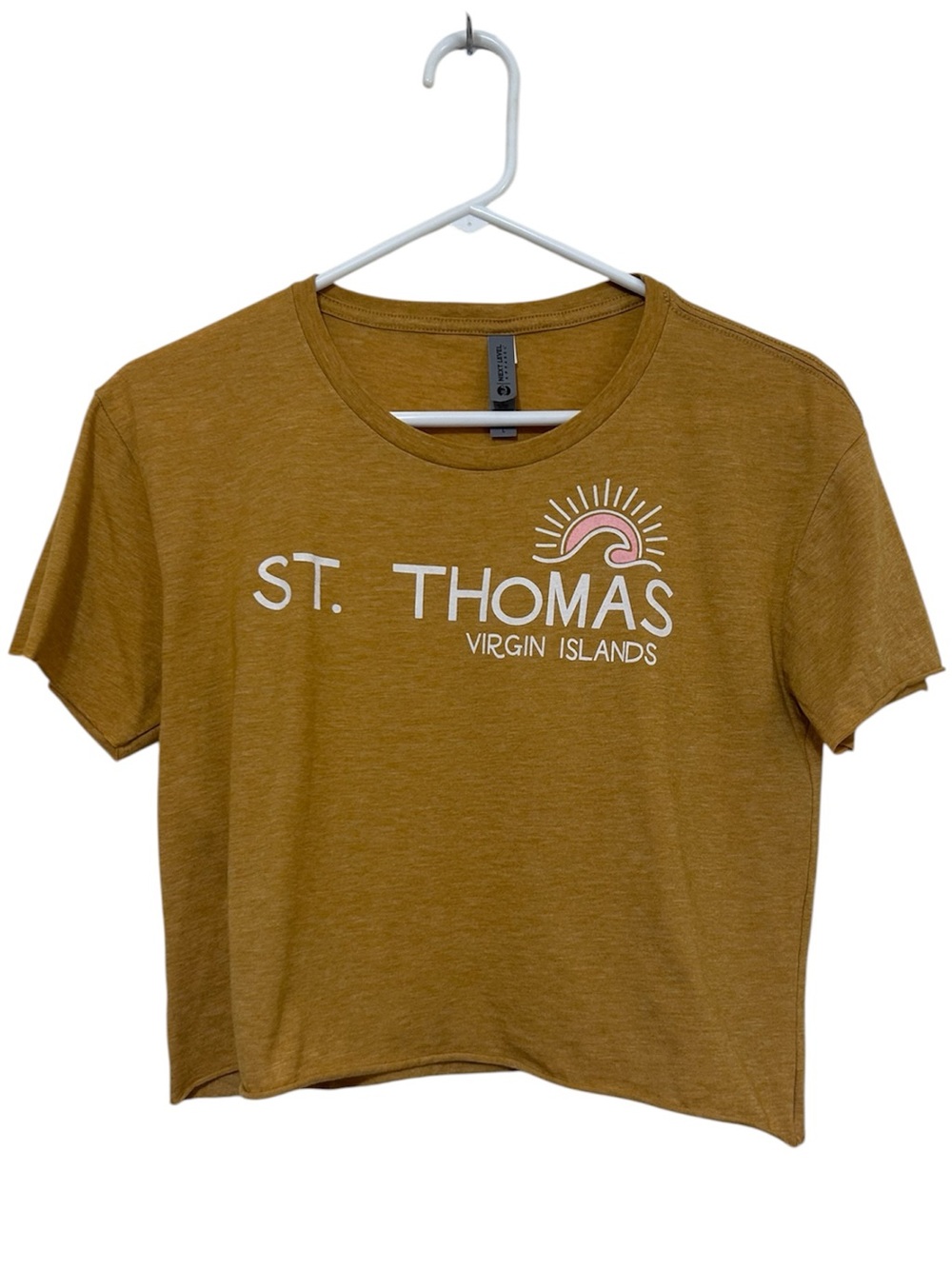 Next Level Apparel St. Thomas Virgin Islands Crop Graphic Tee L